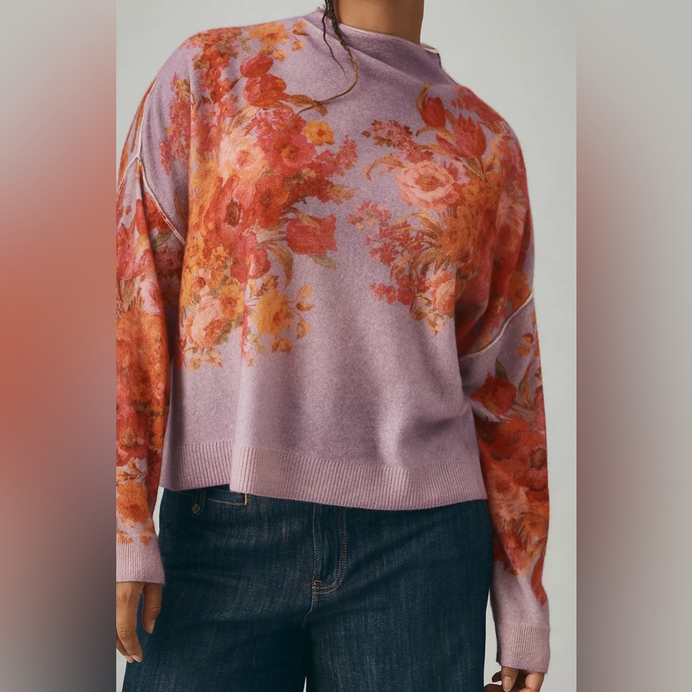 NWT The Alani Cashmere Mock-Neck Sweater by Pilcro - Picture 4 of 14